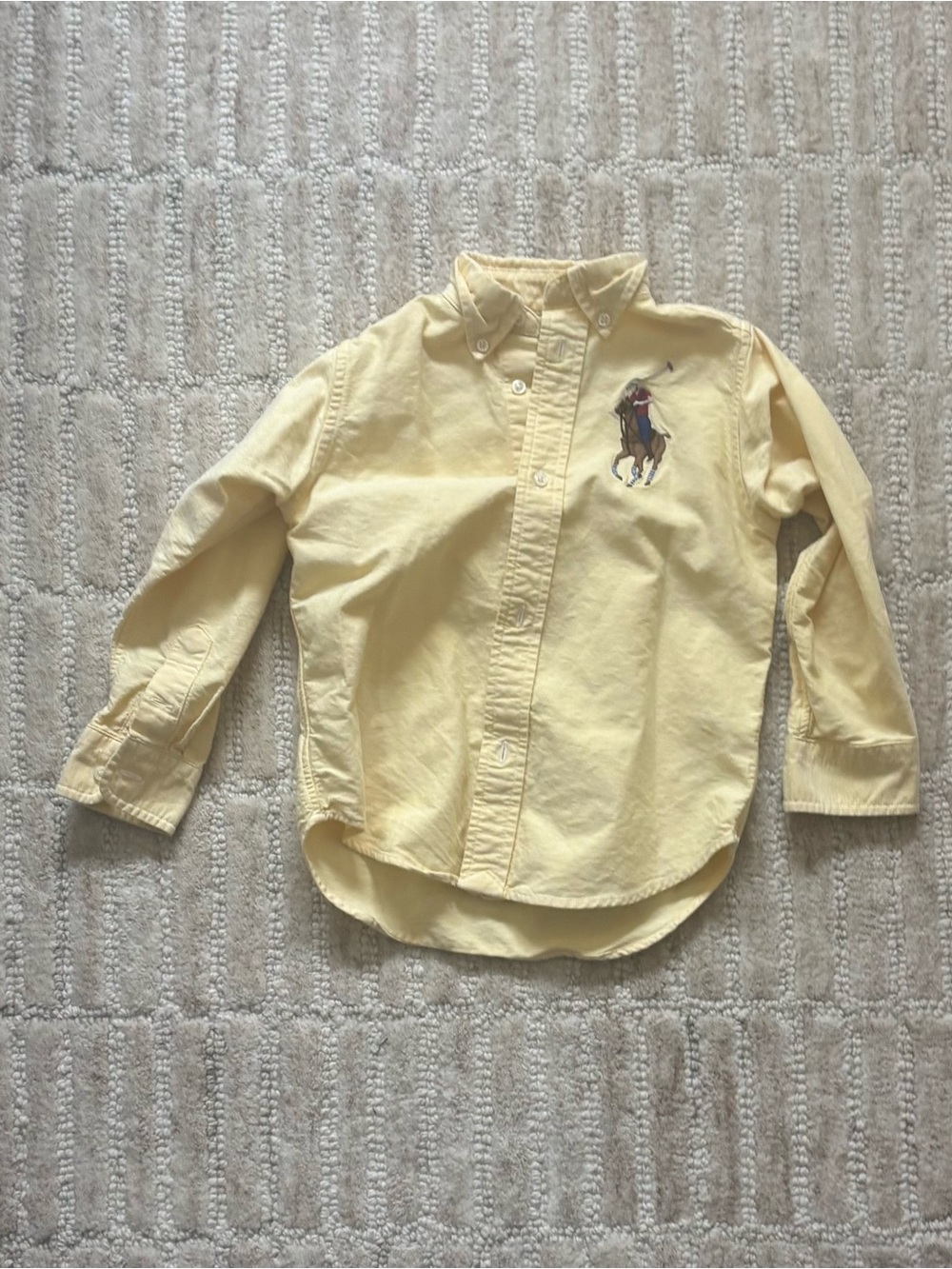 Ralph Lauren Yellow Button-Down Polo Player Boys' Shirt